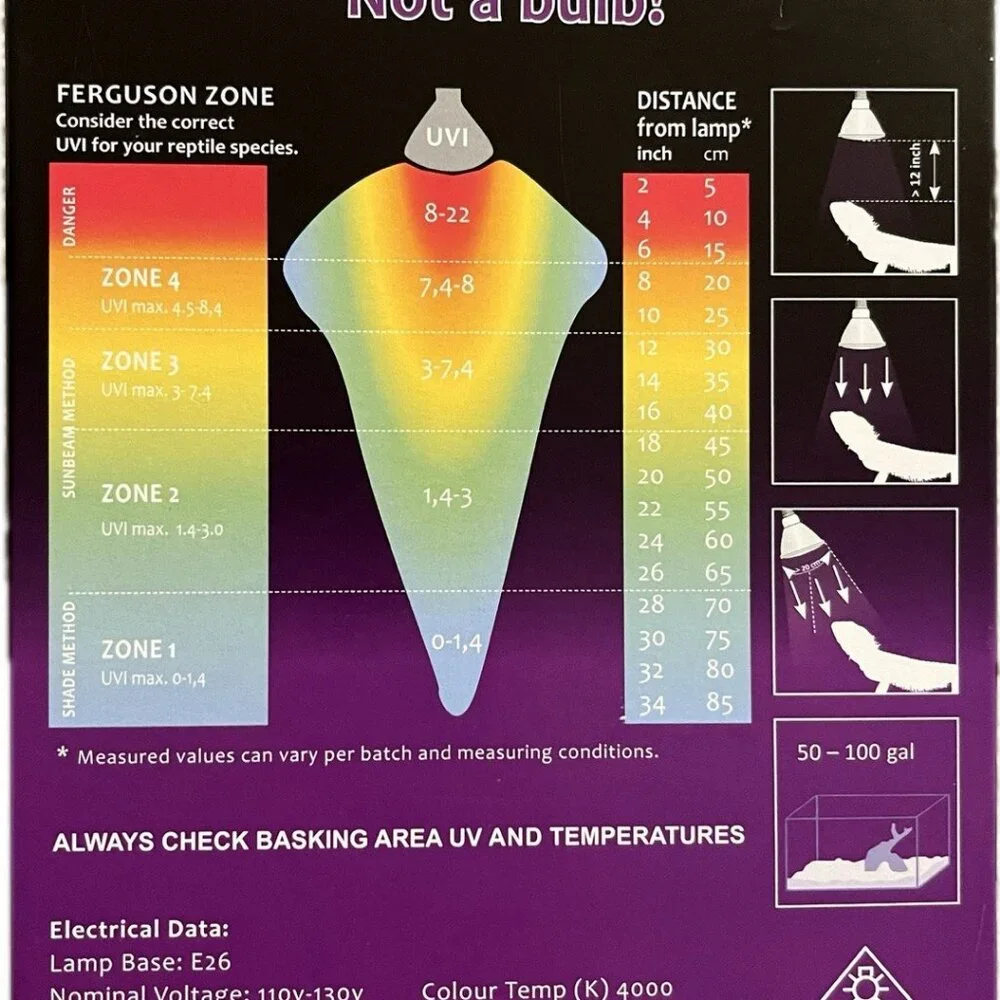 Mega Ray Mercury Vapour Lamp UV Output Best Reptile Lighting 100W NIB 2 BOXES